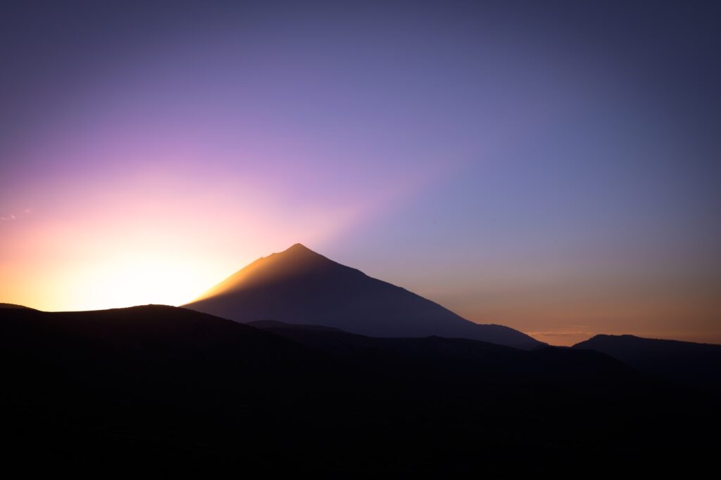 zachód słońca z Teide - Teneryfa z dzieckiem